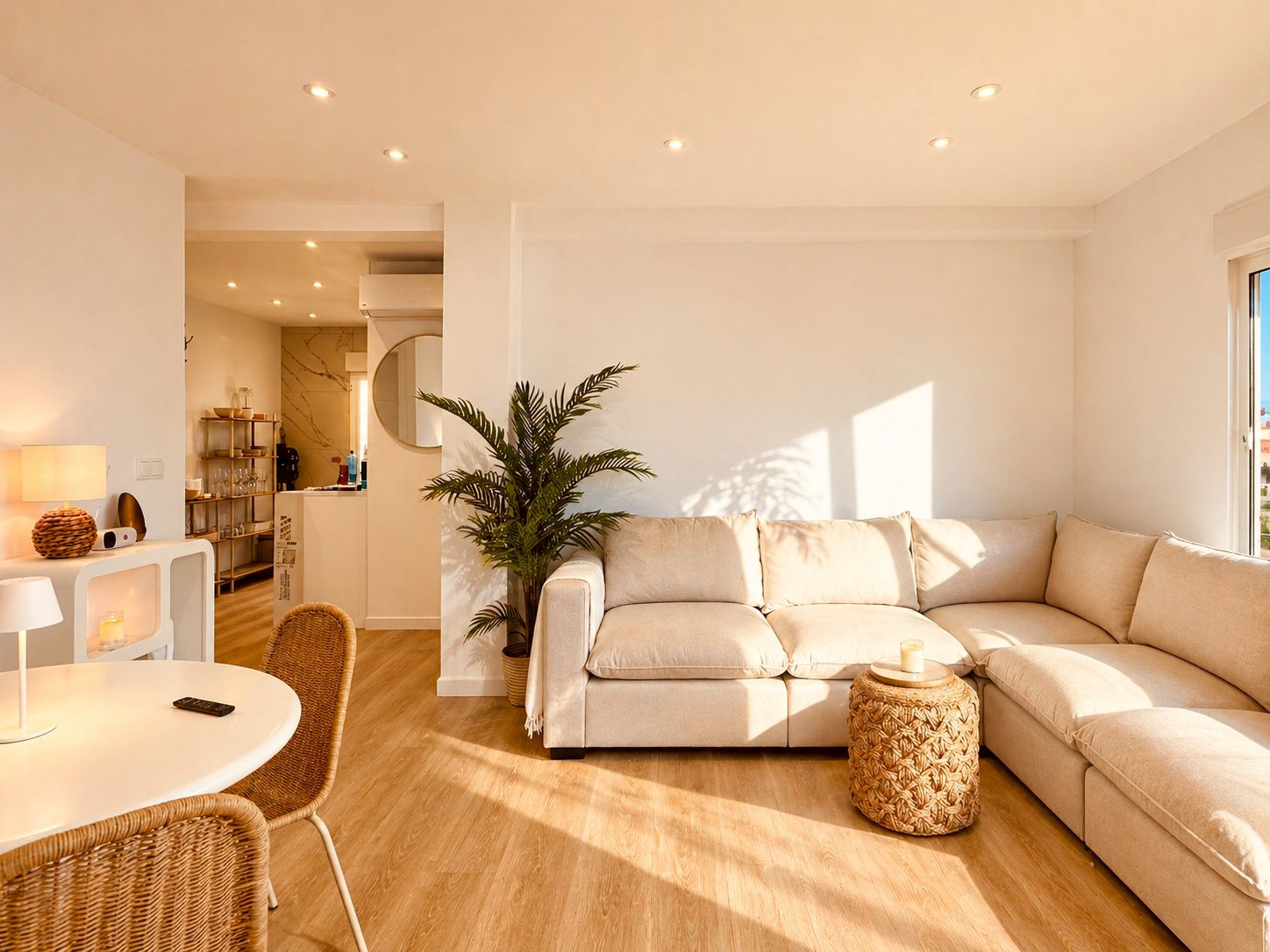 Cocina abierta y salón — Apartment Denia